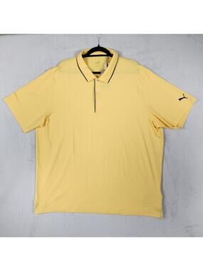 NWT Puma Golf Polo Mens XXL MATTR UPF 40 Moisture Wicking Short Sleeve Yellow